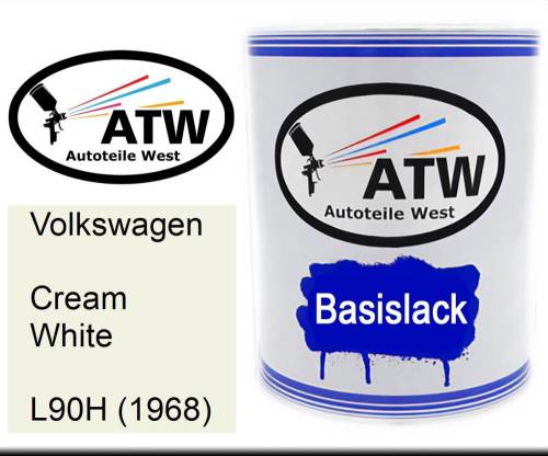 Volkswagen, Cream White, L90H (1968): 1L Lackdose, von ATW Autoteile West.